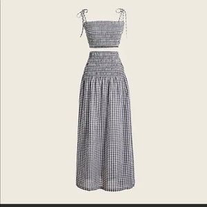 Jcrew NWT Cotton voile smocked skirt set in gingham. Small